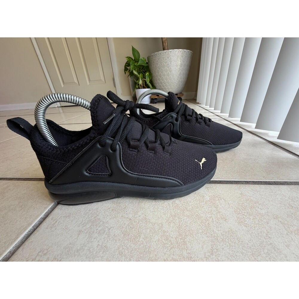Puma Electron 2.0 Women's Size 7 Running Shoes Black Gold SoftFoam Sneakers